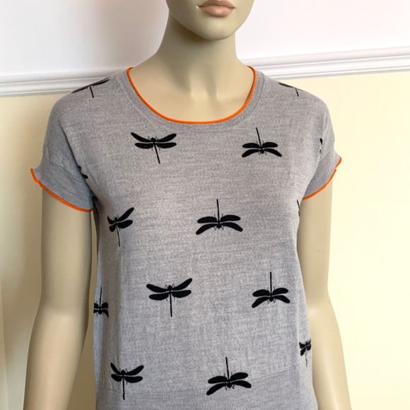 ESCADA Sport gray dragonfly wool top - Picture 3 of 12